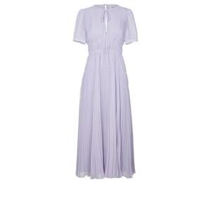 Self-Portrait Lilac Light Purple Pleated Chiffon Midi Dress US8